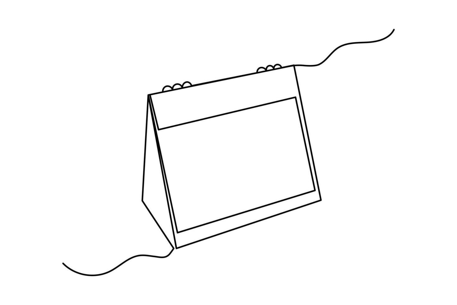 Minimalist one line artwork of a table calendar isolated on white vector