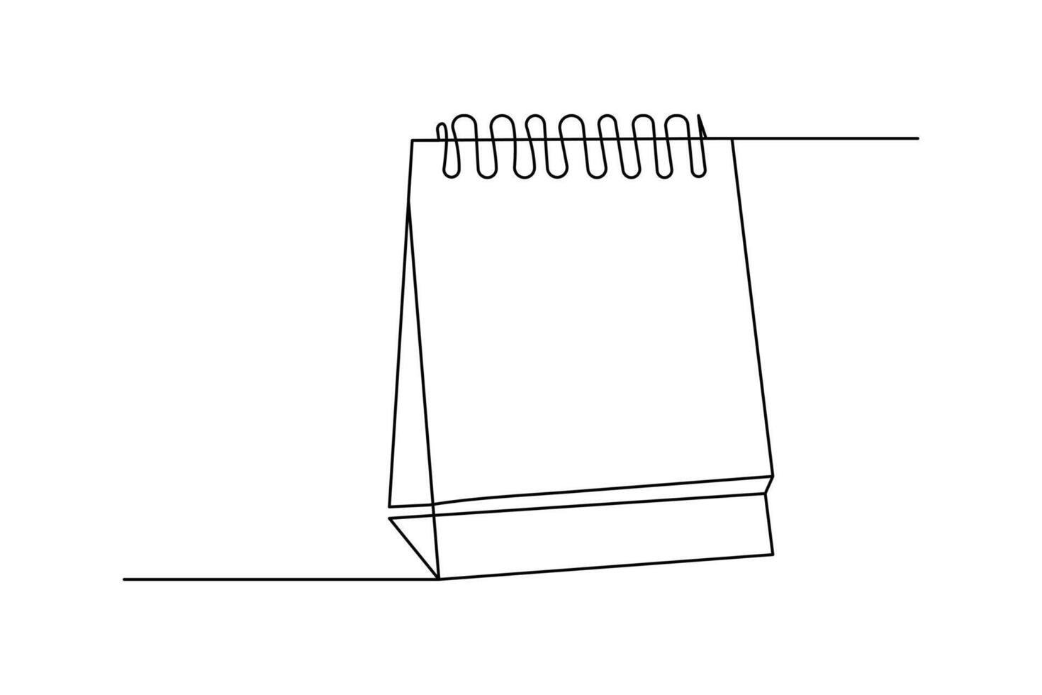 Table calendar icon in continuous line minimalist style for modern illustration vector