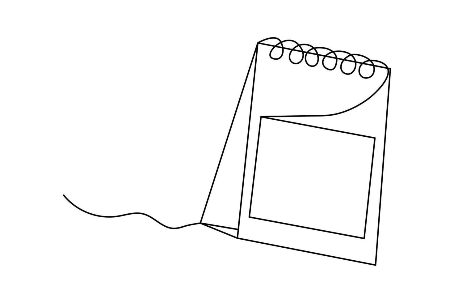Hand drawn desk calendar one line illustration in minimalist art style vector