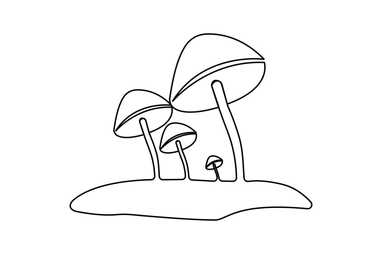 Simple mushroom icon in single line minimalist art vector