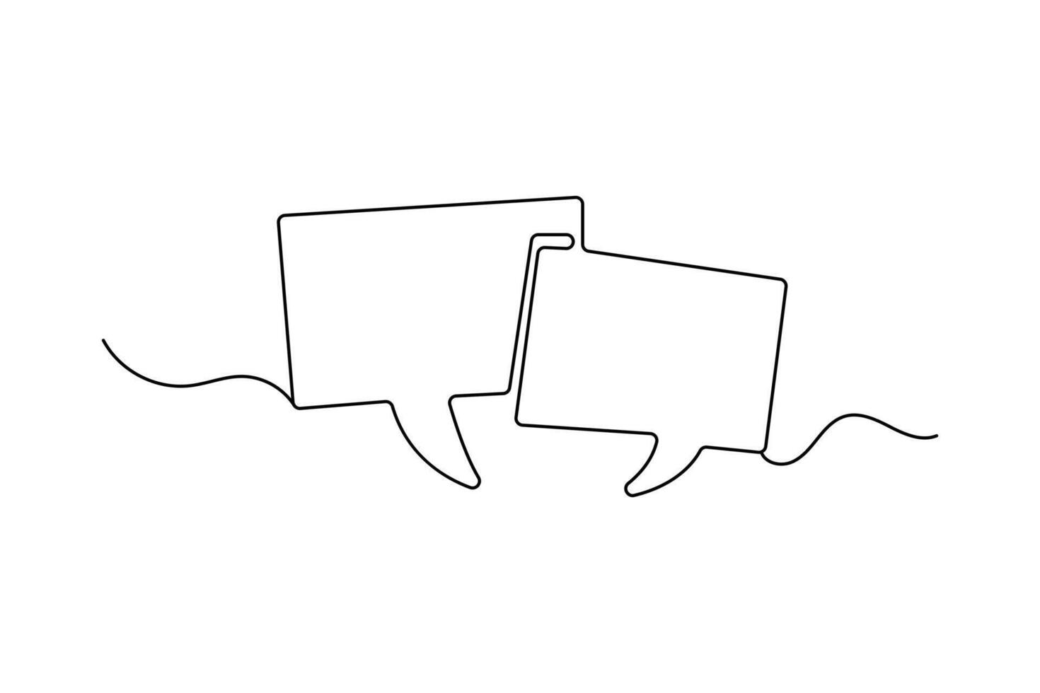 Speech bubble single line minimalist sketch with modern outline aesthetic vector