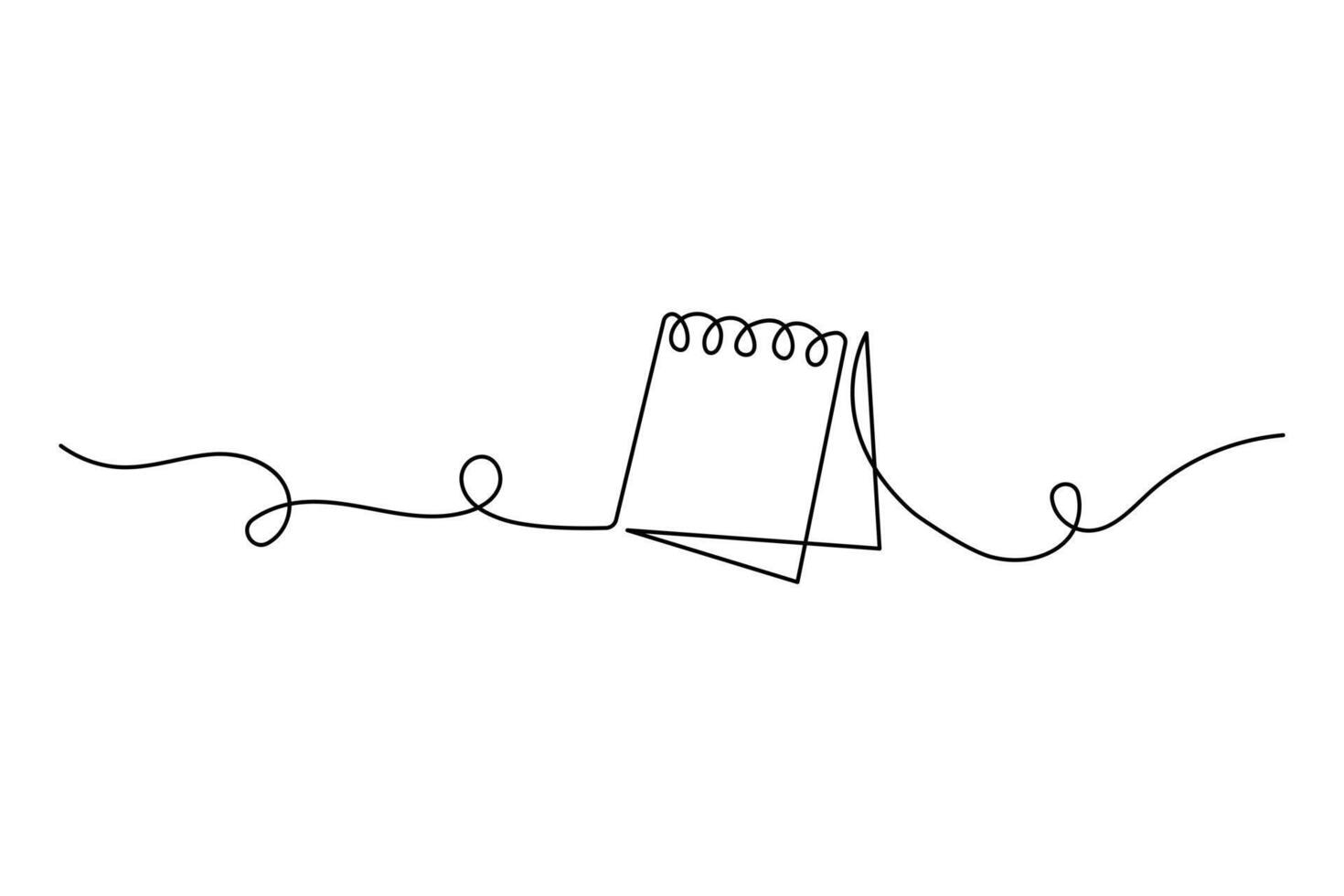 Table calendar drawn in single continuous line minimal style vector