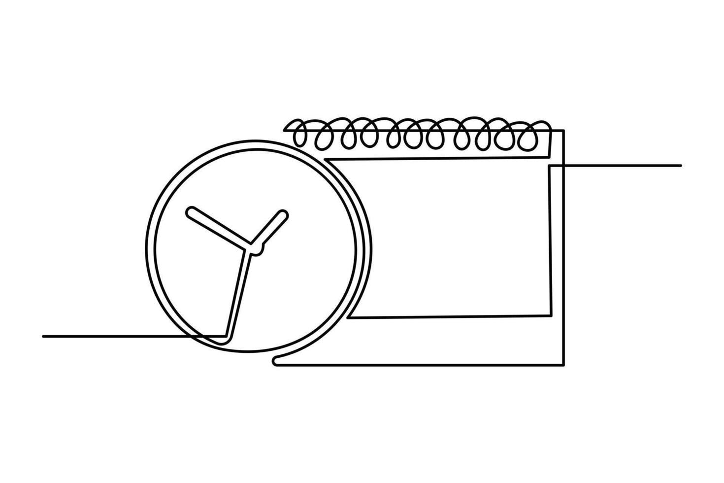 One line drawing of a table calendar in minimalist style isolated on white background vector