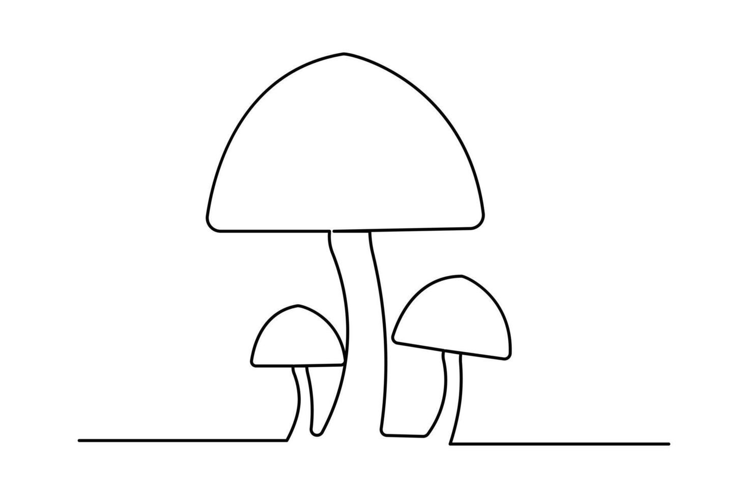 Minimal continuous line mushroom icon artwork vector