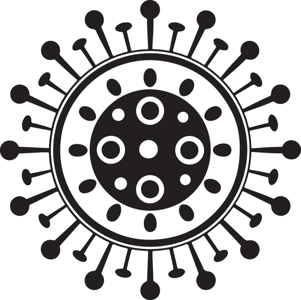 Corona Virus Black Silhouette Graphic vector