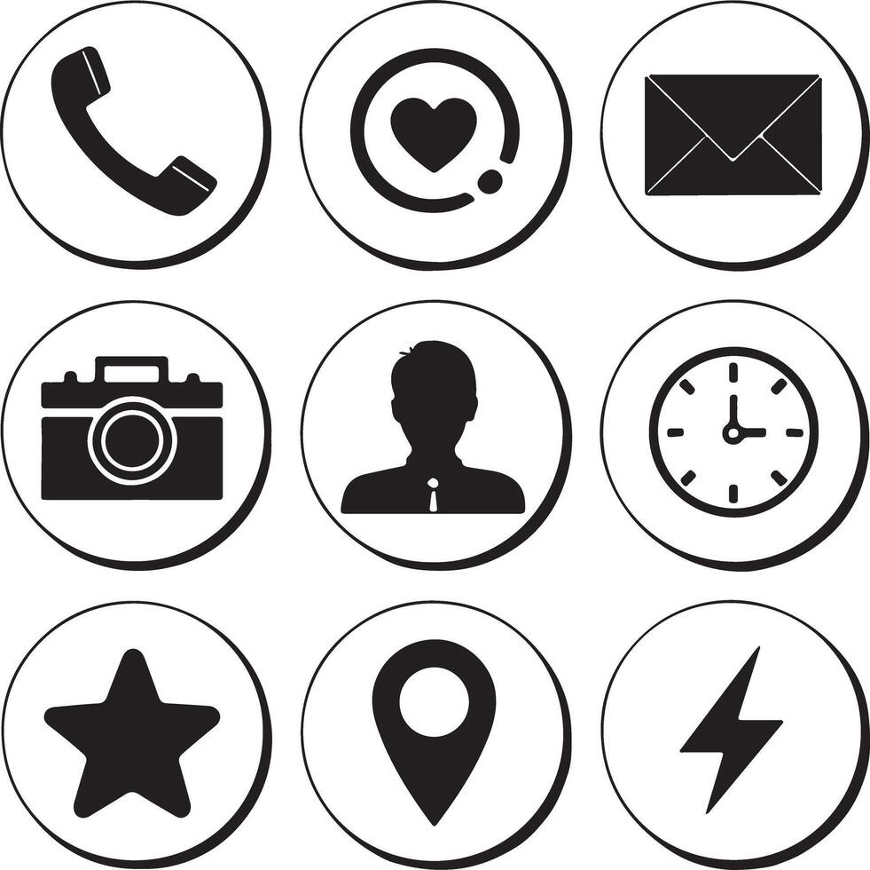 Clean Line Icons Bundle Mail Star Coffee Location Heart vector