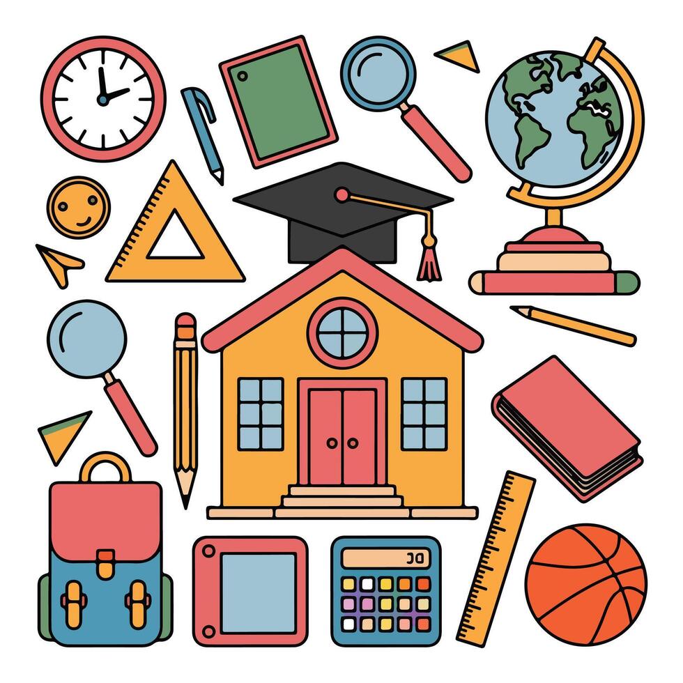 Back to School Clipart Bundle for Educational Graphics vector