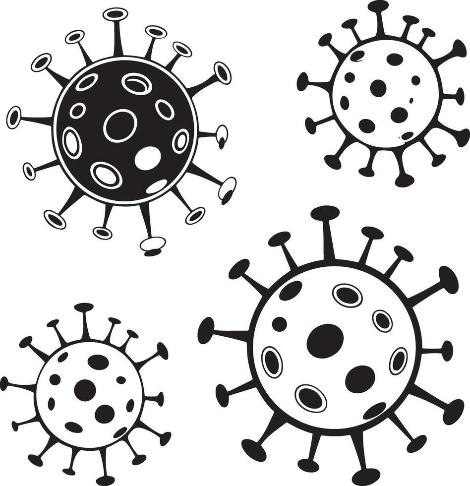 Silhouette Icons of Corona Virus for Design vector