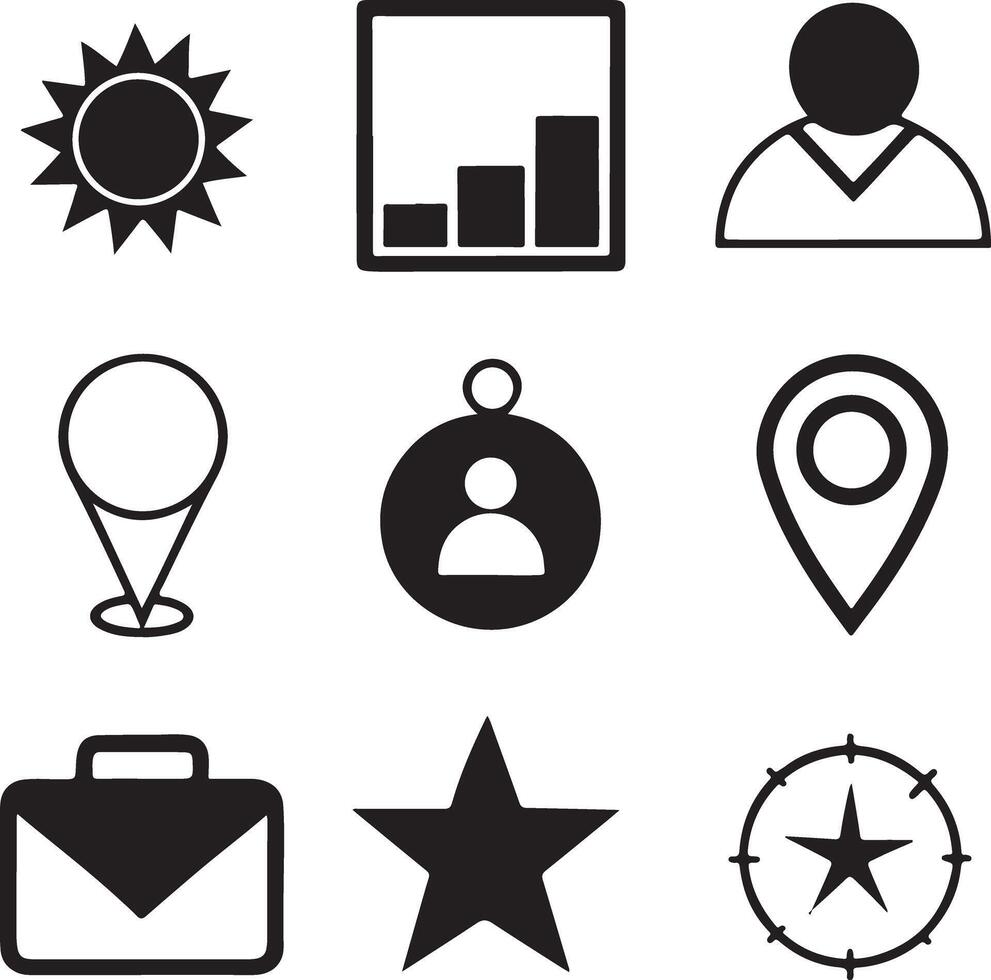 Minimalist Icons Set for Web and App Design vector