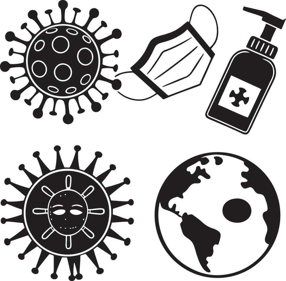 Corona Virus Icon Set for Infographics vector