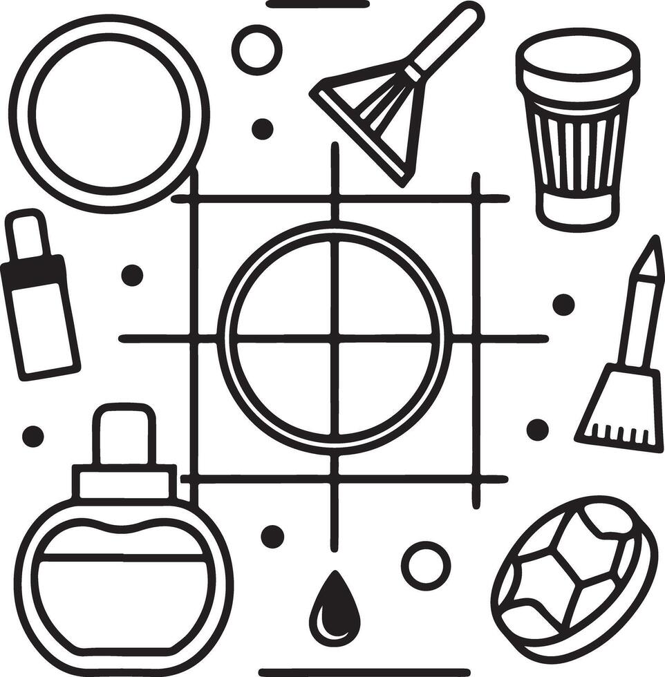 Clean Line Cosmetic Icons Design Elements vector
