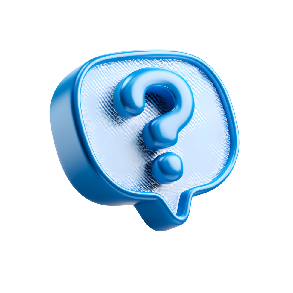 Blue Question Mark in Speech Bubble on transparent background png