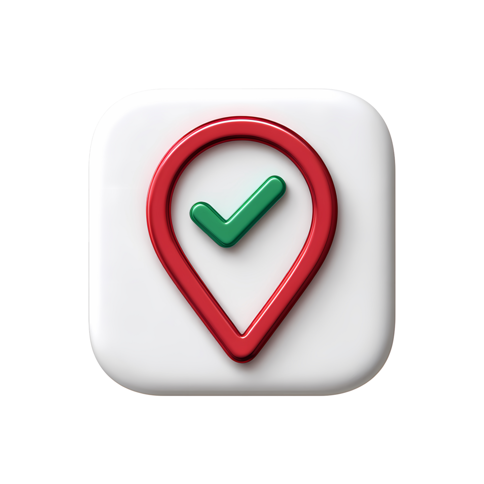 Location Pin with Check Mark Icon on Transparent Background location pin png