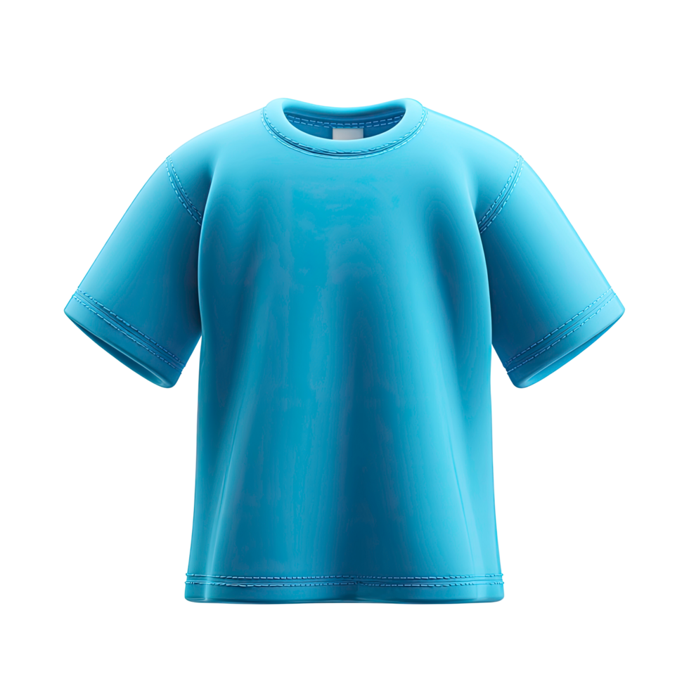 Vibrant Blue T Shirt Mockup Template for Design on Transparent Background png