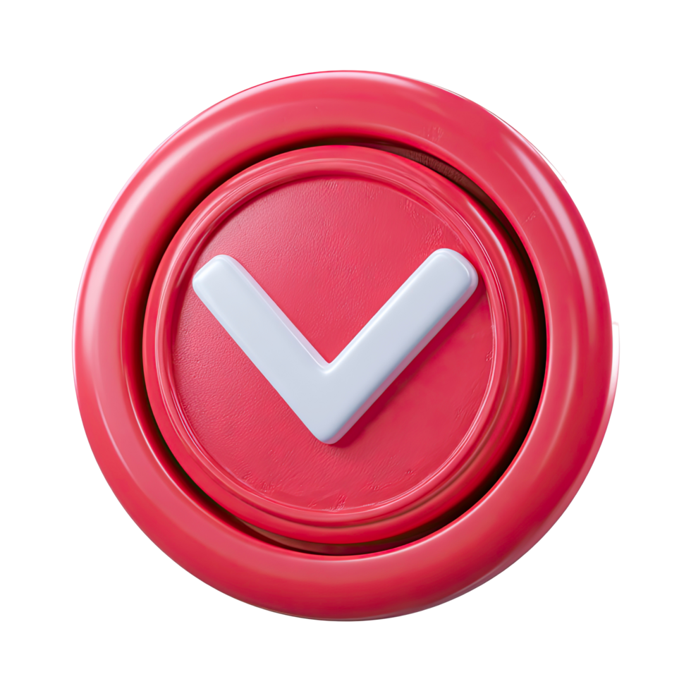 Red circle with white checkmark icon on transparent background red contains png