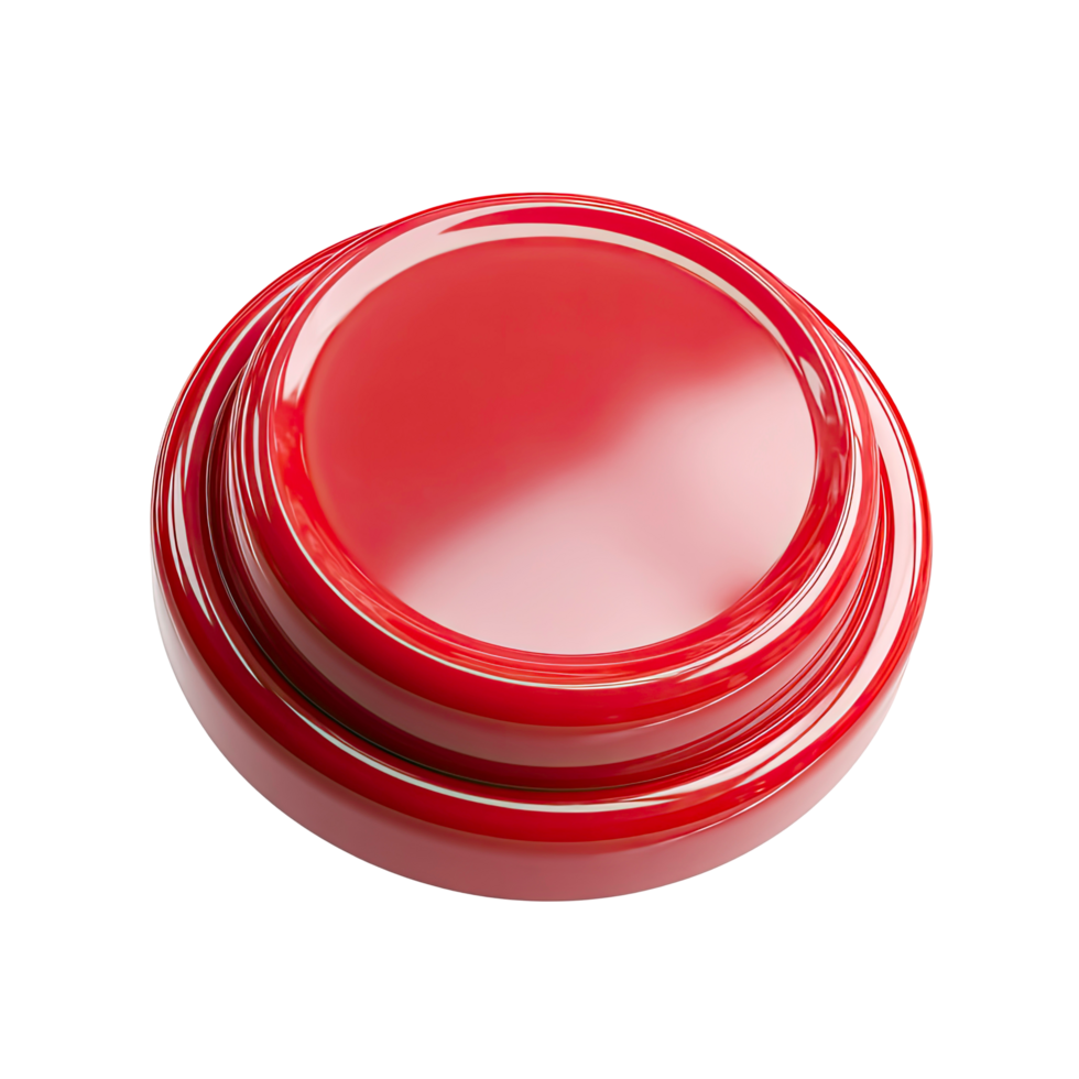 Shiny Red Button with Layers on Transparent Background for Graphic Design png