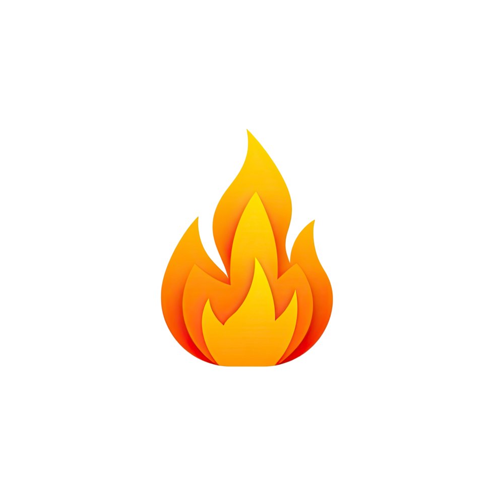 Stylized Flame Illustration with Orange and Yellow Colors on transparent background png