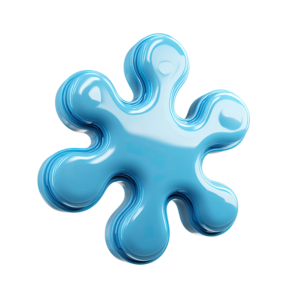 Abstract Light Blue Blob Shape with Layers on Transparent Background This png