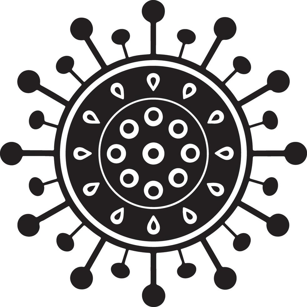 Pandemic Virus Silhouette Design vector