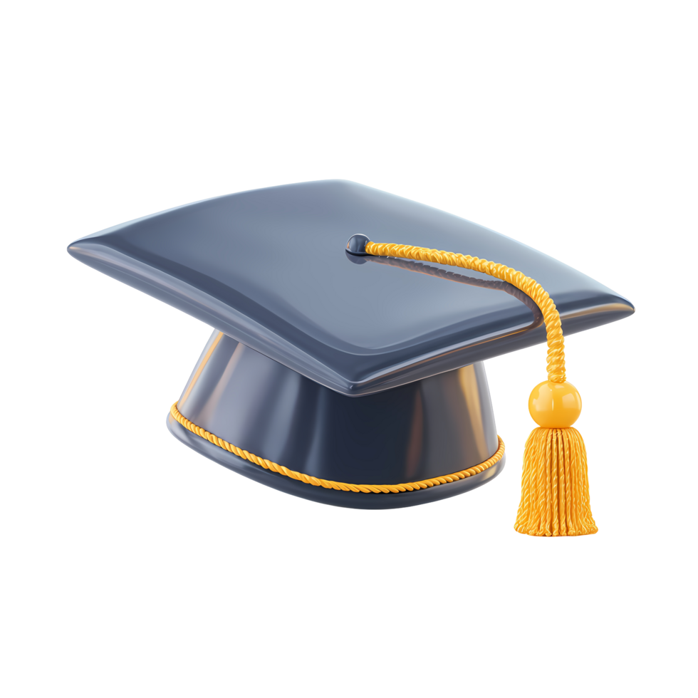 Graduation Cap with Golden Tassel Celebrating Academic Achievement on transparent background png