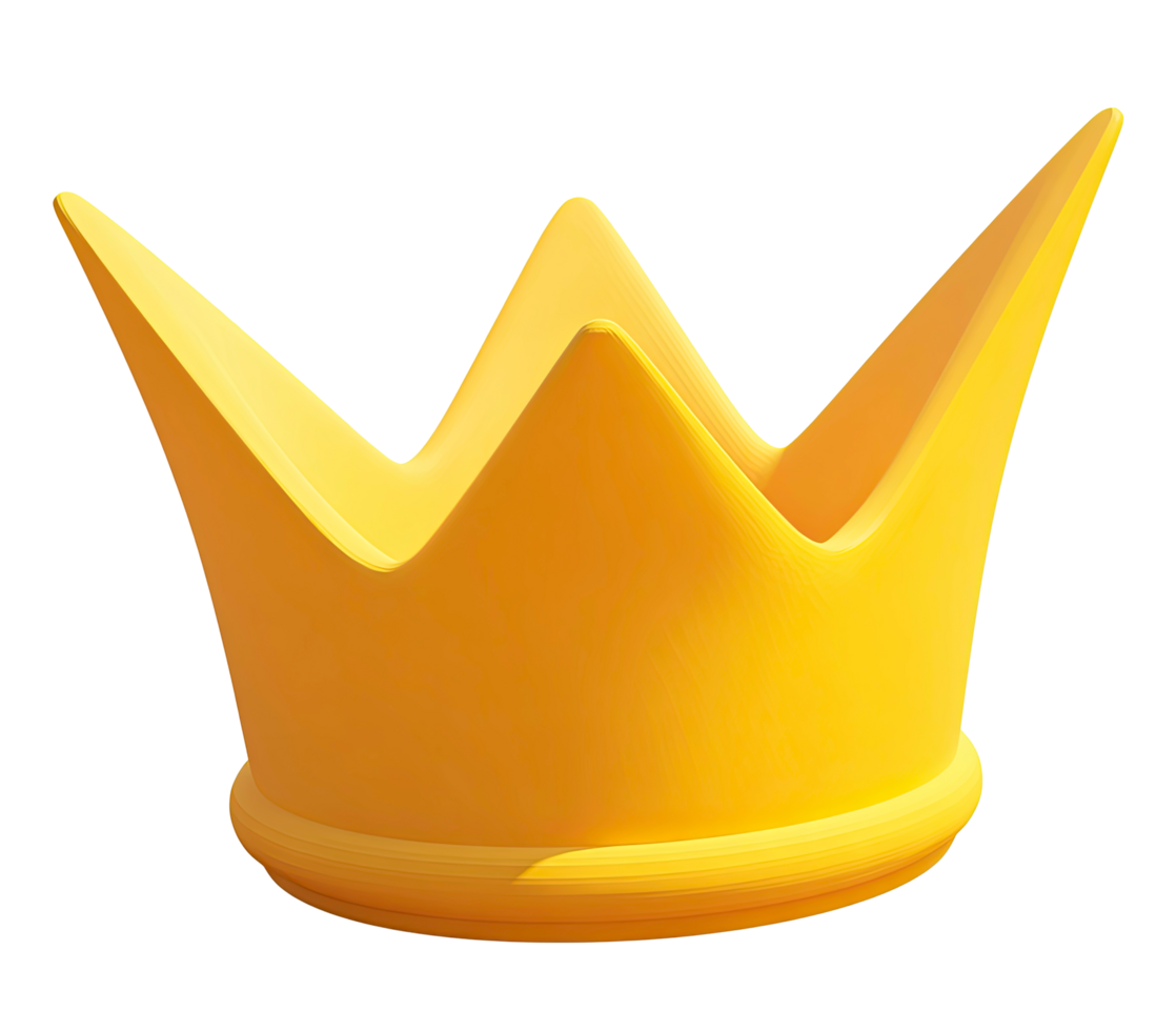 Golden Crown Illustration with Simple Design on Transparent Background simple golden png