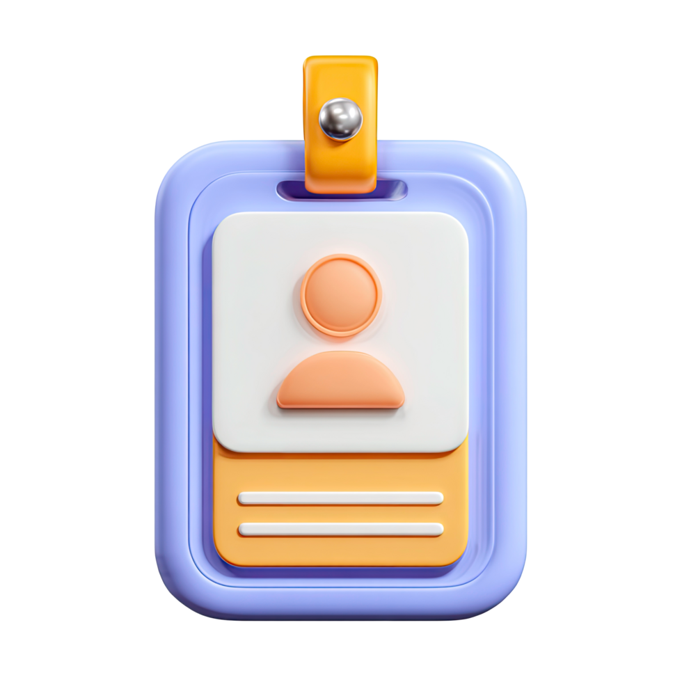 3D Rendered Identity Badge Card with Clip on transparent background rendered png