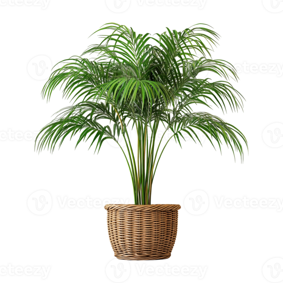 potted palm tree on transparent background png