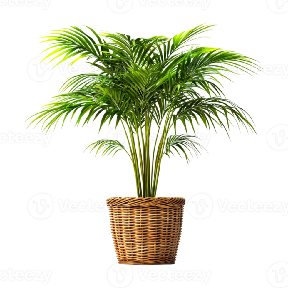 a potted palm tree on transparent background png