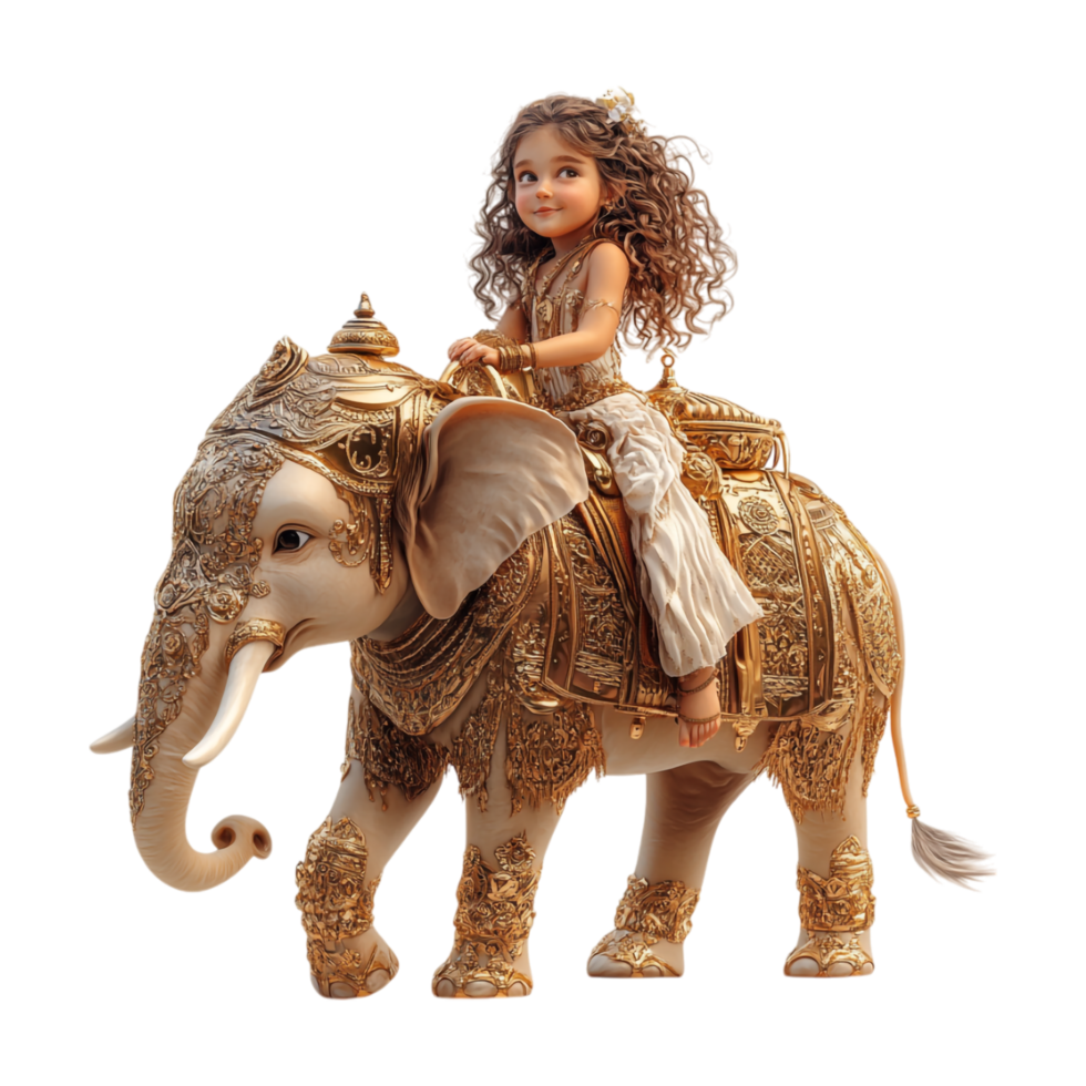 a little girl riding on an elephant png