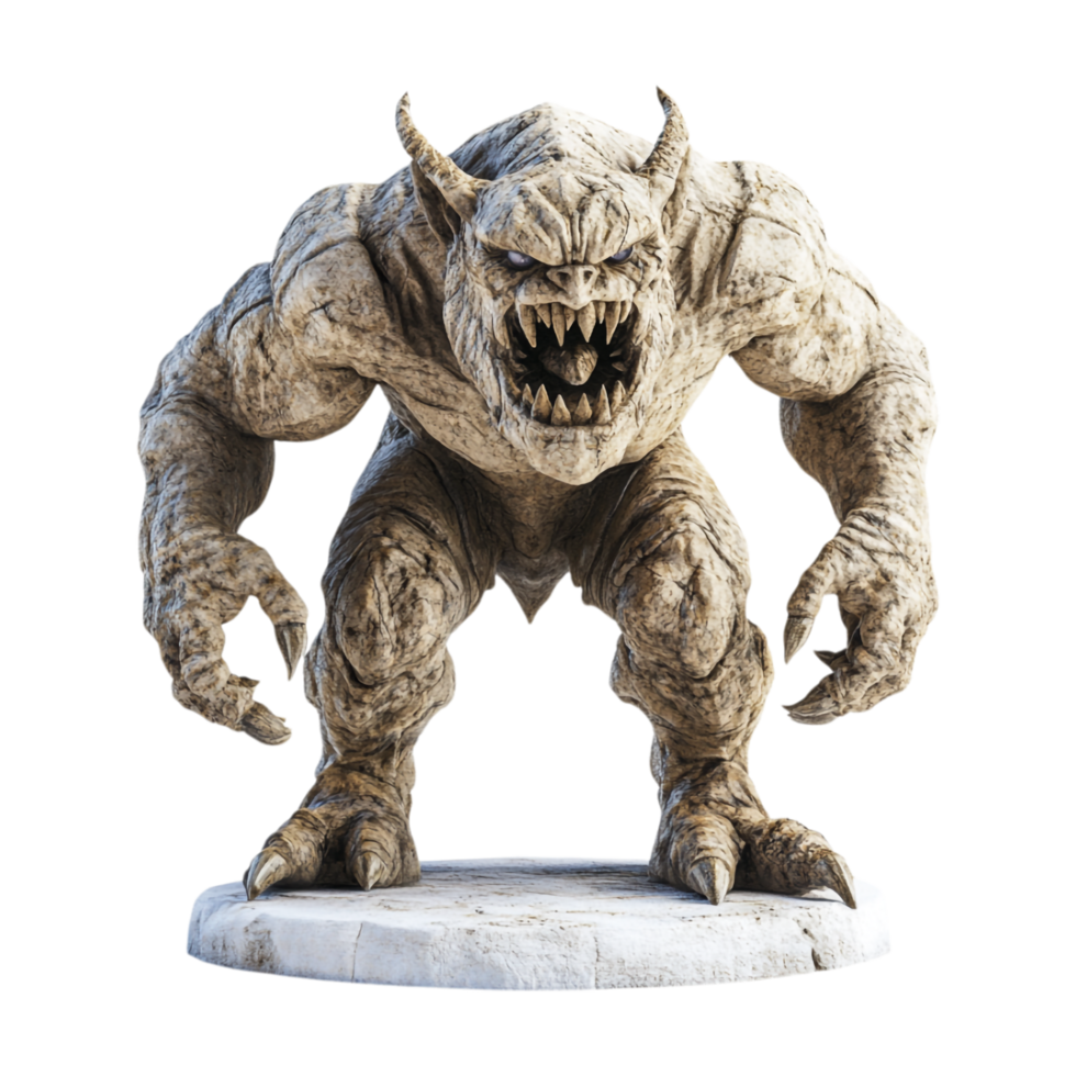 a 3d illustration of a monster with large teeth png
