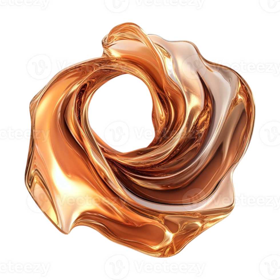 a gold swirl on a transparent background png