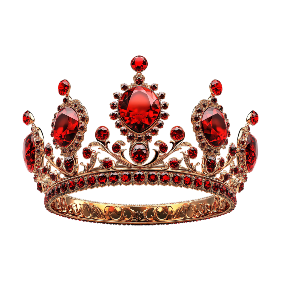 a crown with red stones on it png
