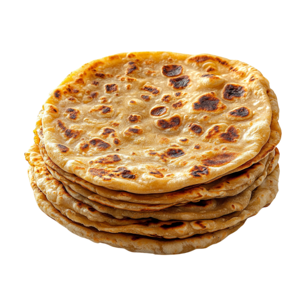 stack of flatbreads on a transparent background png