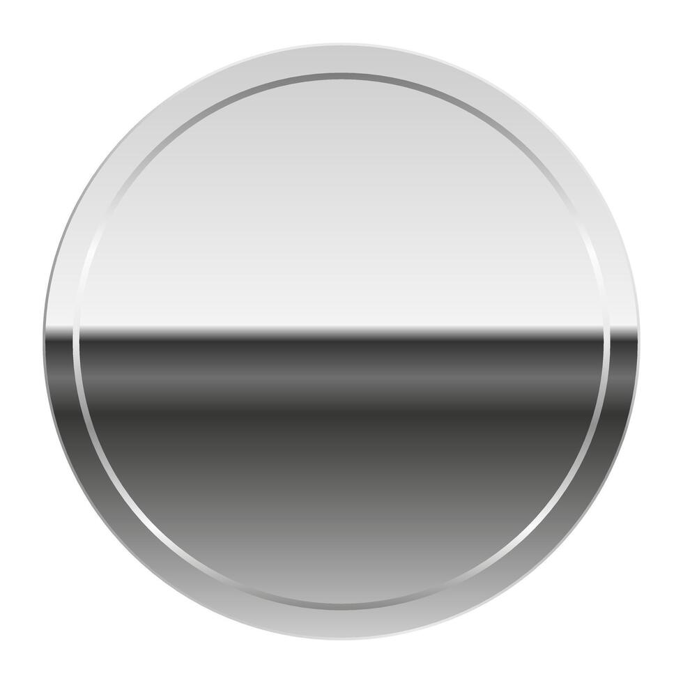 Silver glossy mirror medal for sport, games and app vector