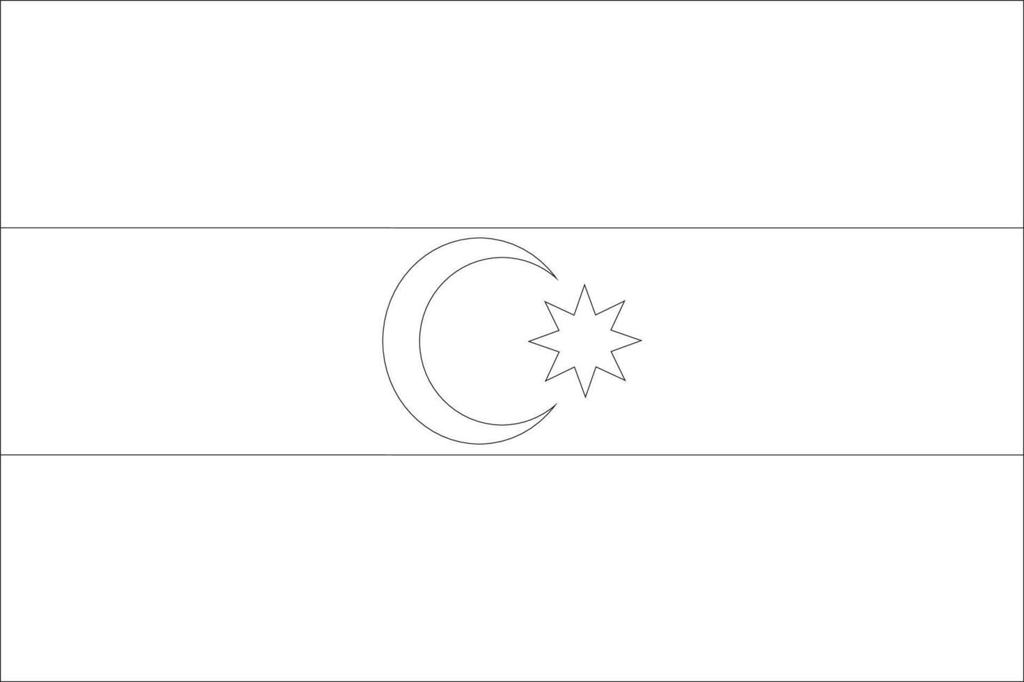 Azerbaijan flag outline with black and white color. vector