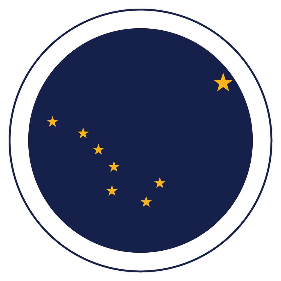 Alaska flag in circle shape. Flag of Alaska state in circle shape vector