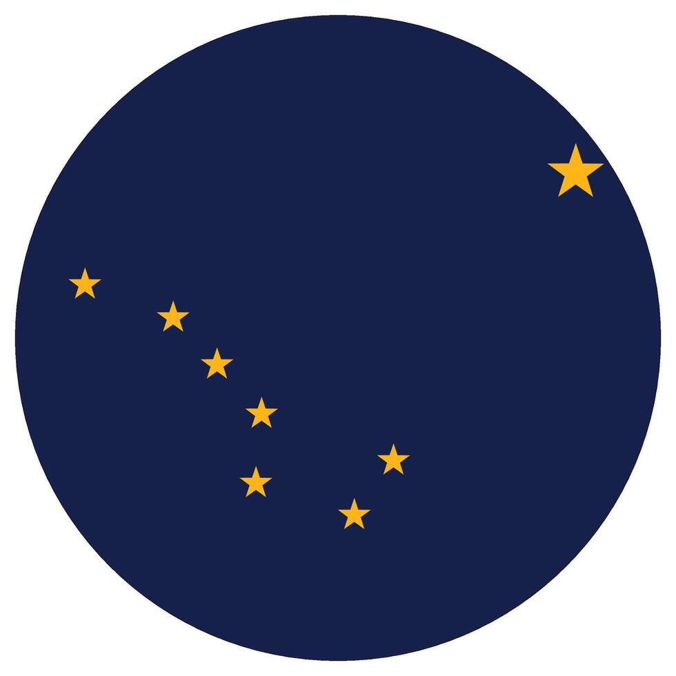 Alaska flag in circle shape. vector