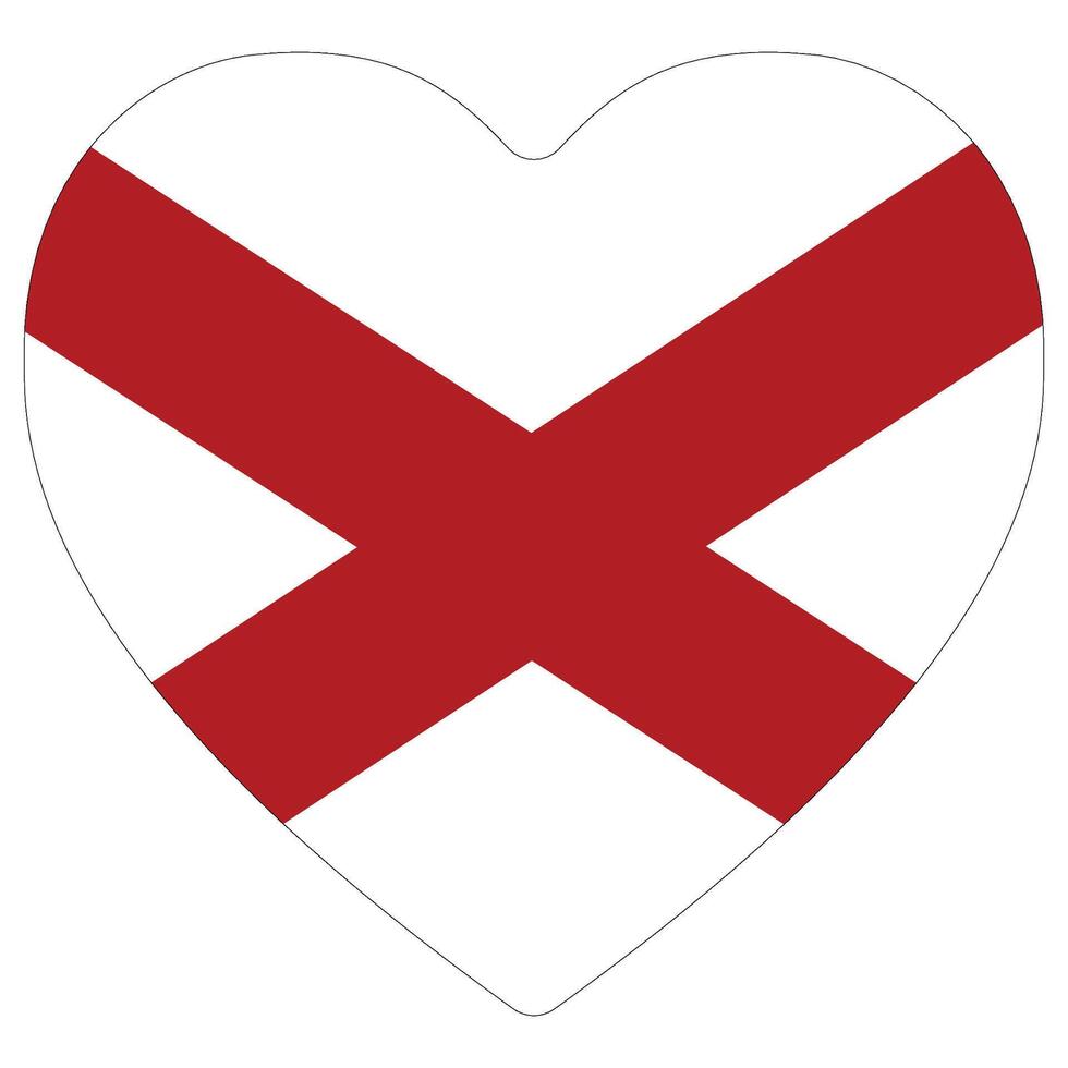 Alabama flag in heart shape. Flag of Alabama state in heart shape vector