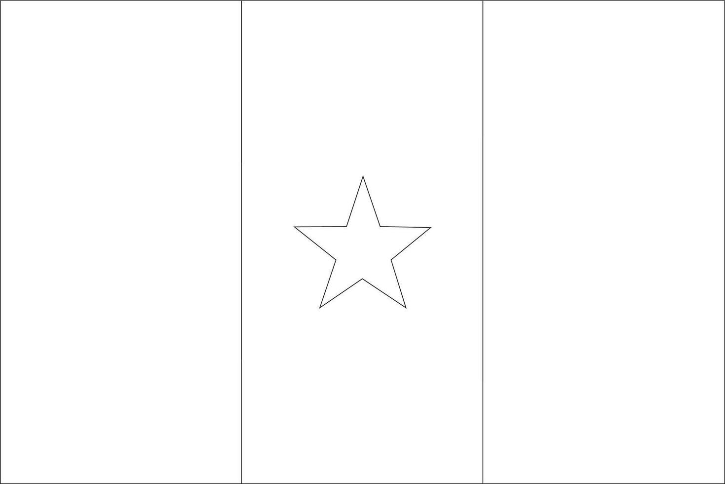 Cameroon flag outline with black and white color. vector