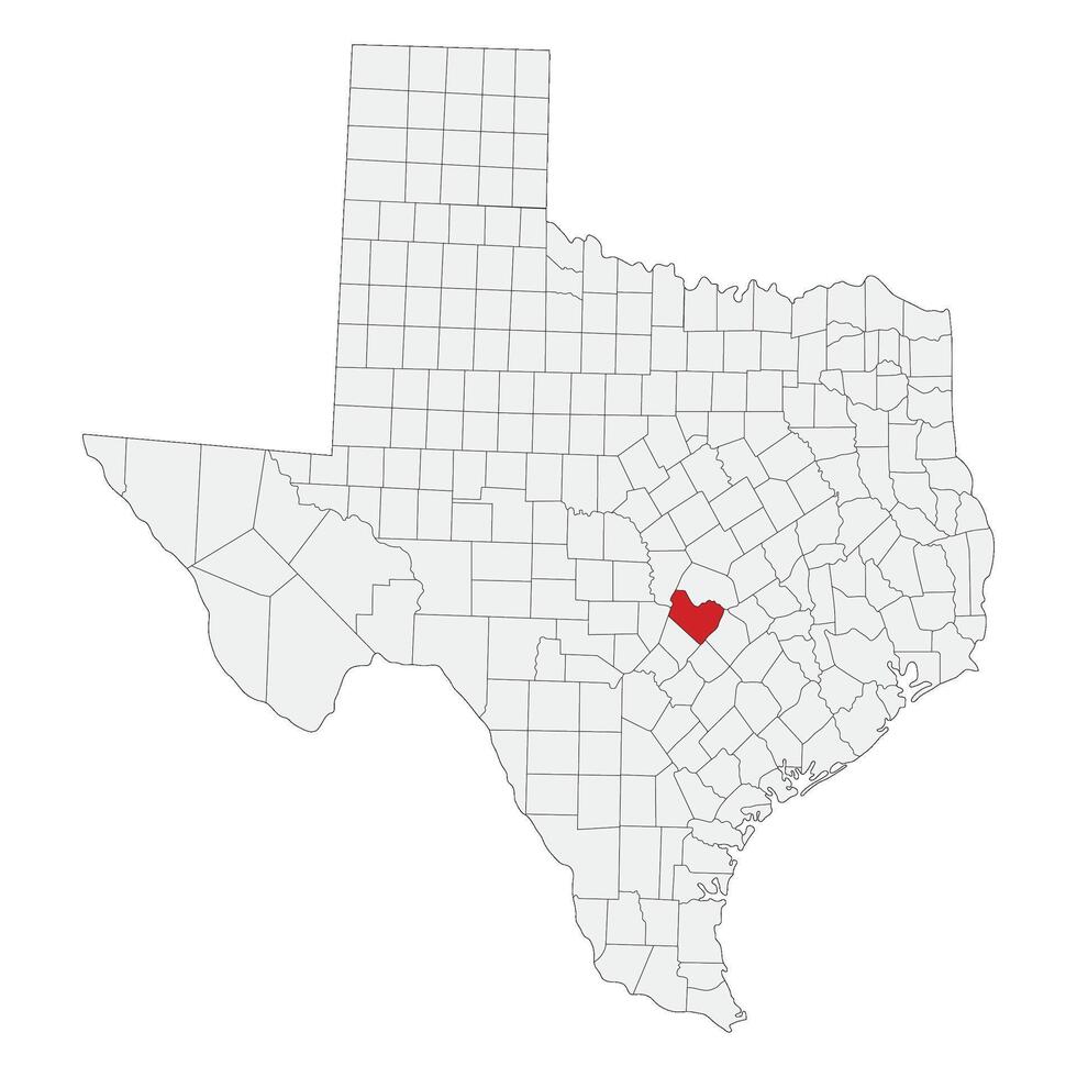 Texas with capital city Austin map. Texas map of Austin. vector