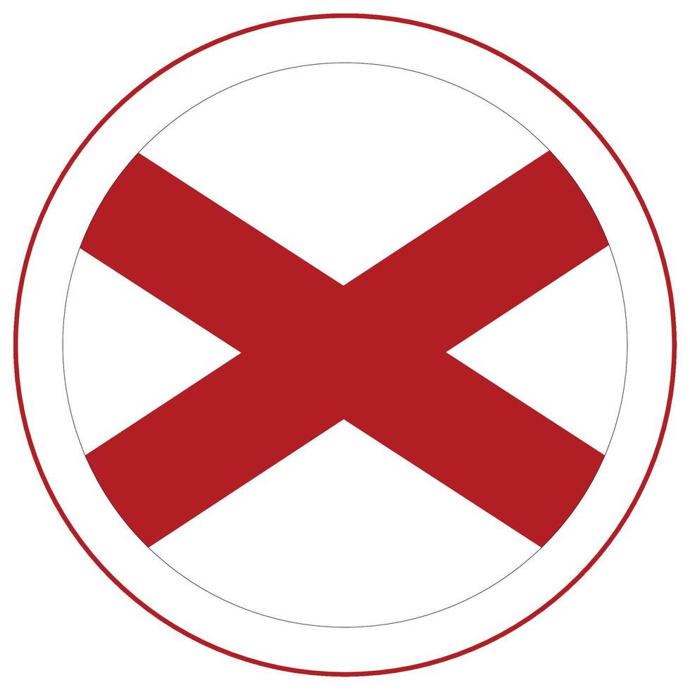 Alabama flag in circle shape. Flag of Alabama state in circle shape vector
