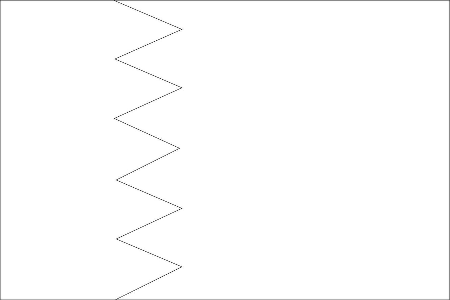 Bahrain flag outline with black and white color. vector