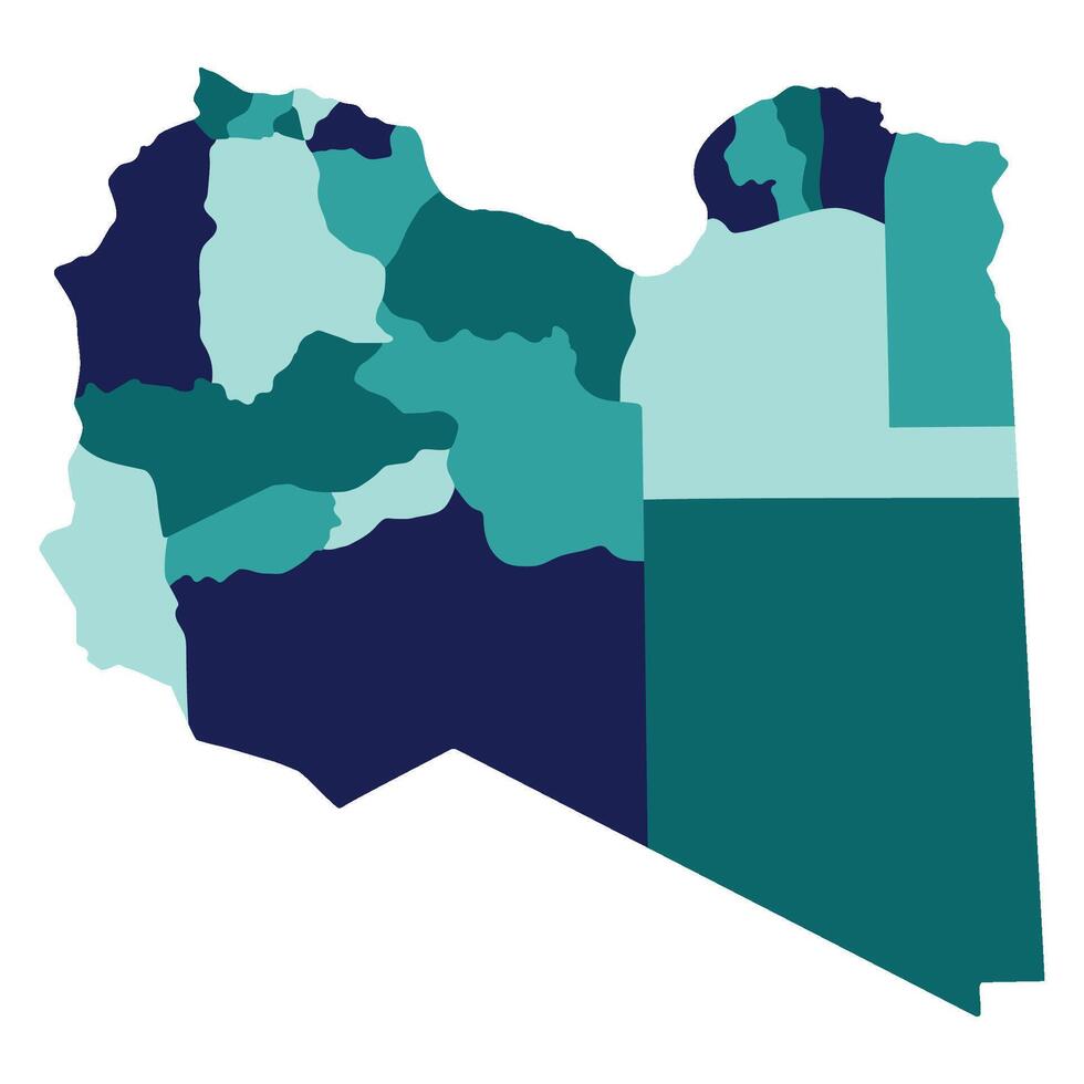 Map of Libya district region administrator in multicolor vector