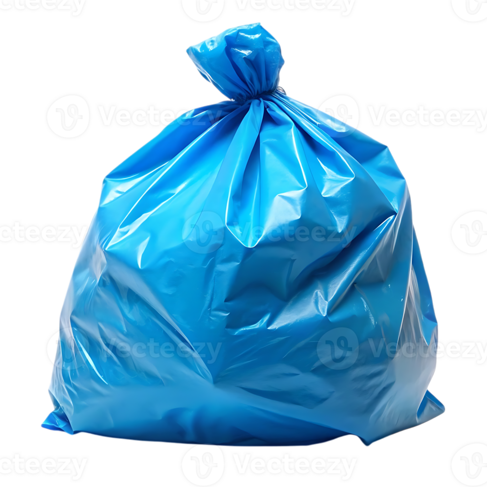 Blue plastic shopping bag isolated on white background is a common sight in retail stores and grocery markets png