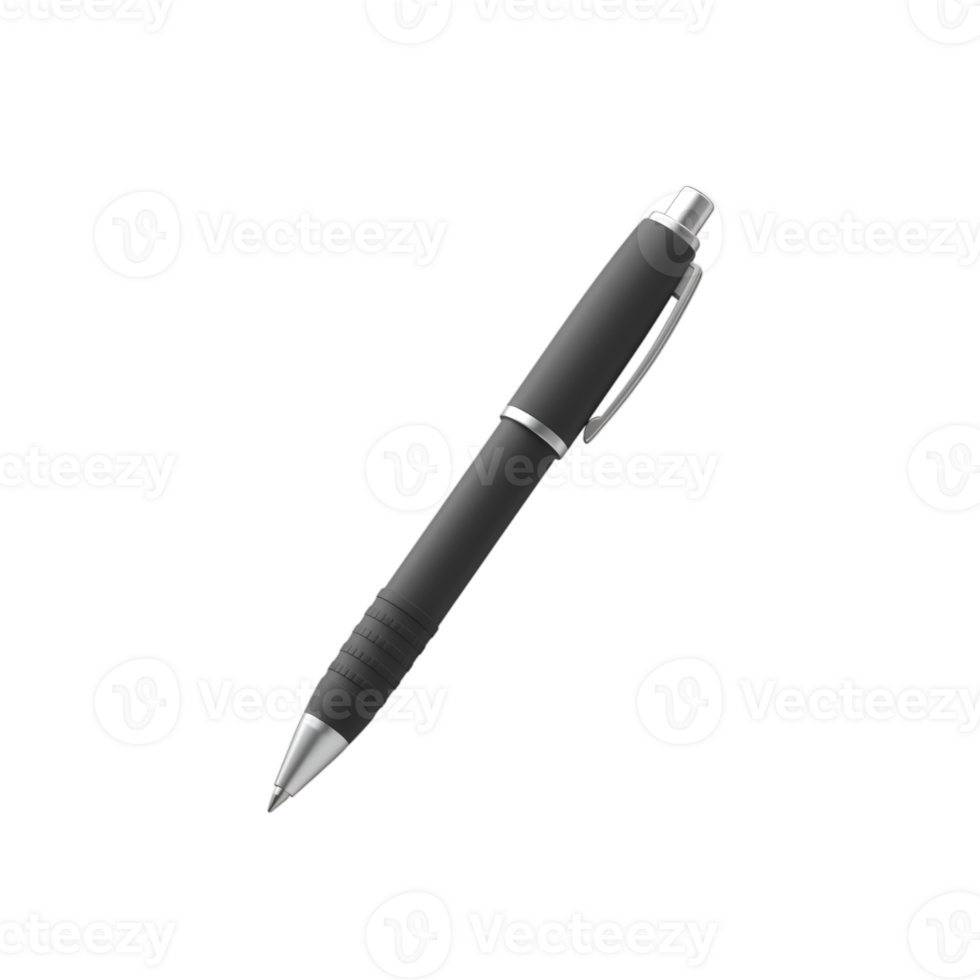 Elegant dark pen floating in Transparent background png