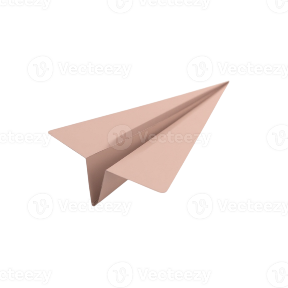 3D Render of a Light Pink Paper Airplane Icon Symbolizing Communication and Sending Messages png