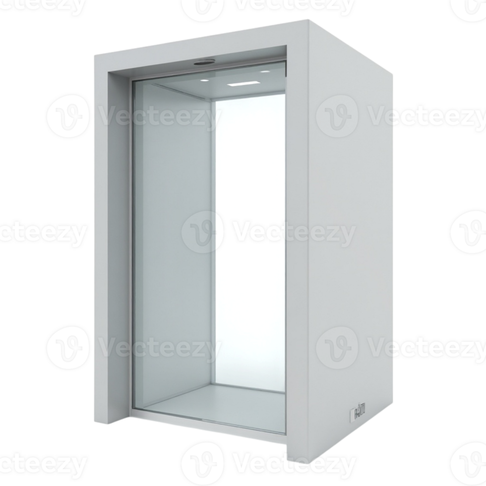 3D Render of Modern White Booth Structure with Transparent Background File png
