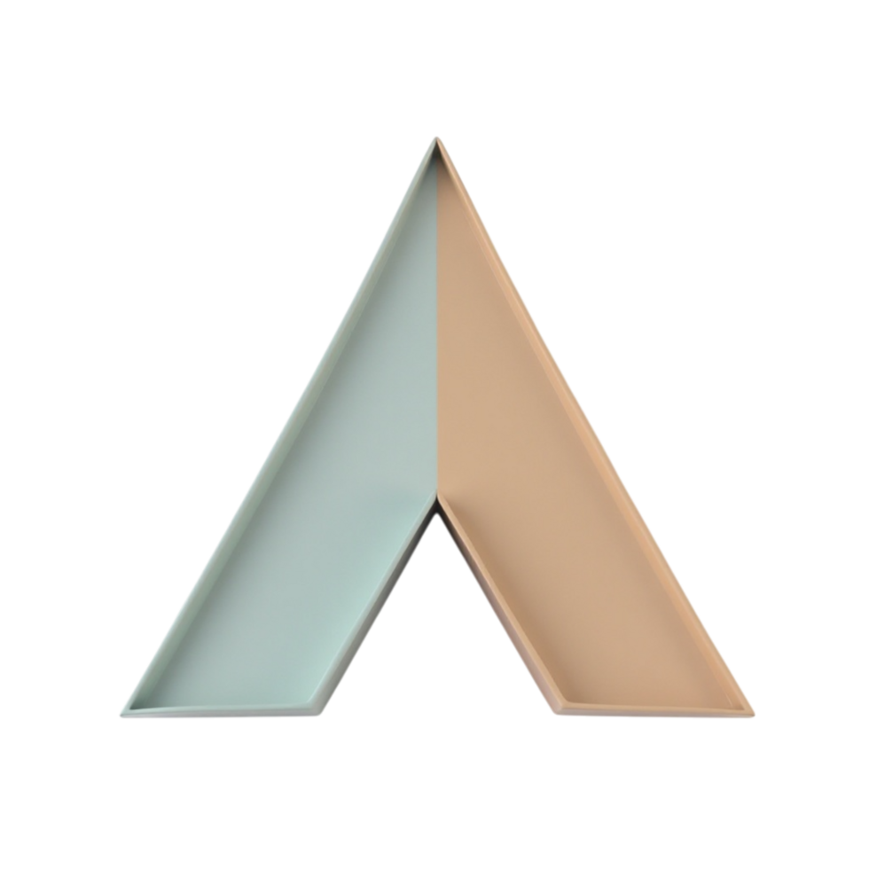 Abstract Geometric Shape Arrow or Letter A with Split Colors 3D Transparent png