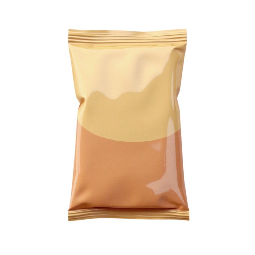 Blank flexible snack bag mockup on a transparent background ready for product design and branding png