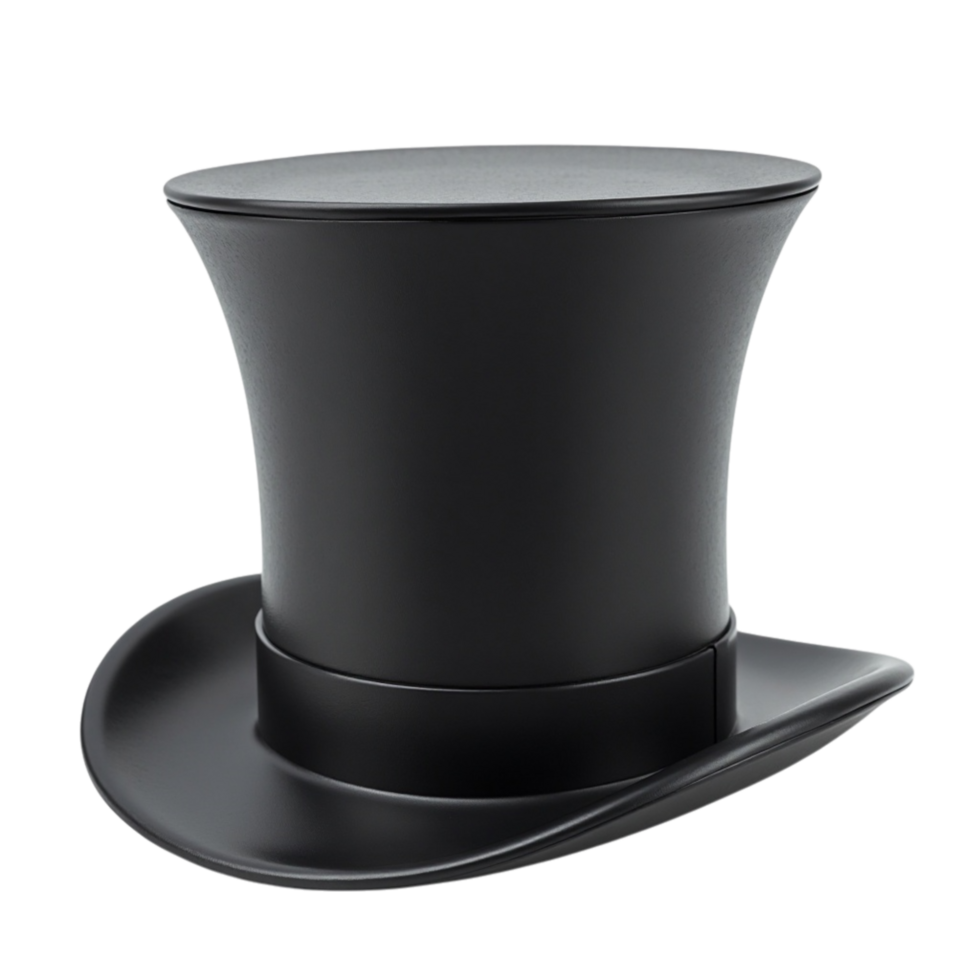 Classic Black Top Hat Isolated on a Transparent Background for Formal or Magical Concepts png